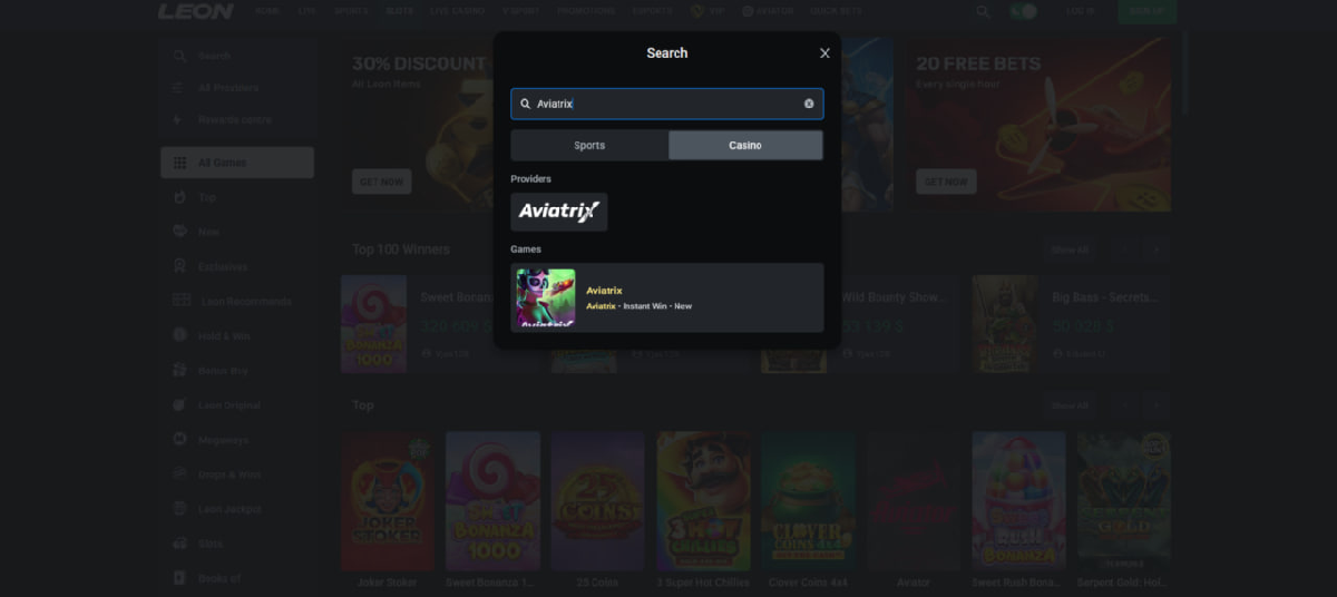 Leon casino welcome bonus for new players