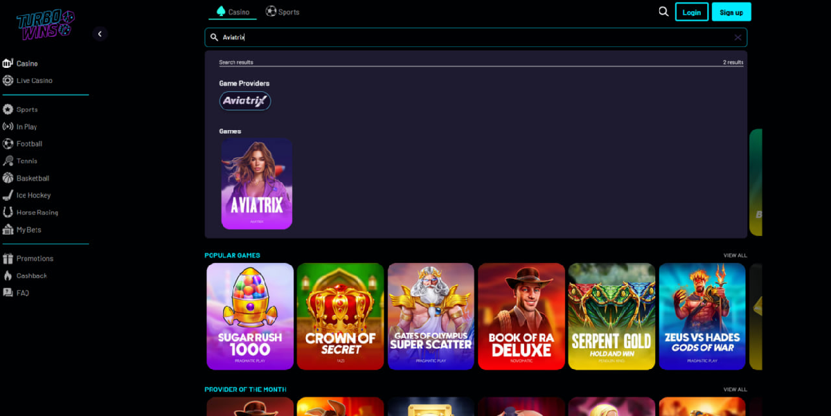 Aviatrix Turbo Wins real-money play and demo access overview