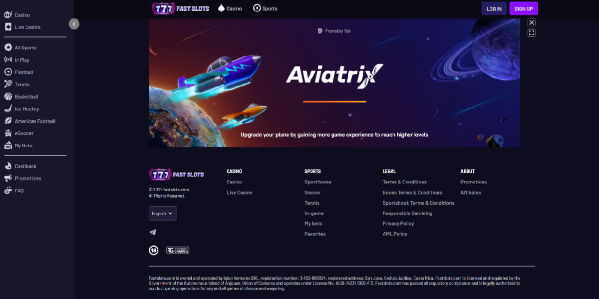 About the company behind the Fast Slots platform