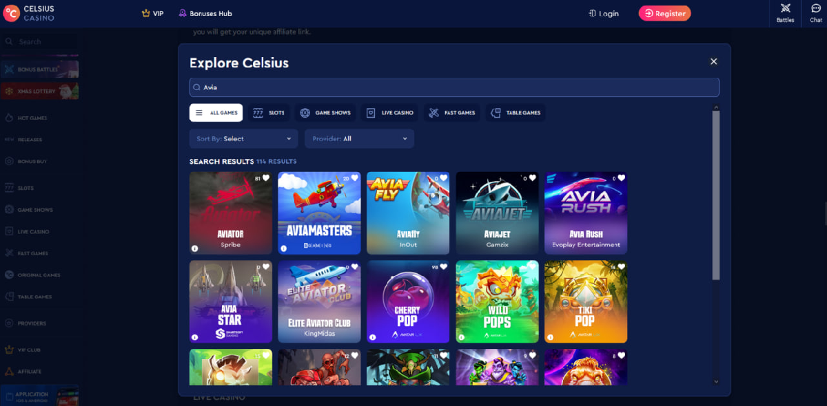 How to find the game on the Celsius Casino website using search and categories How to find the game on the Celsius Casino website using search and categories