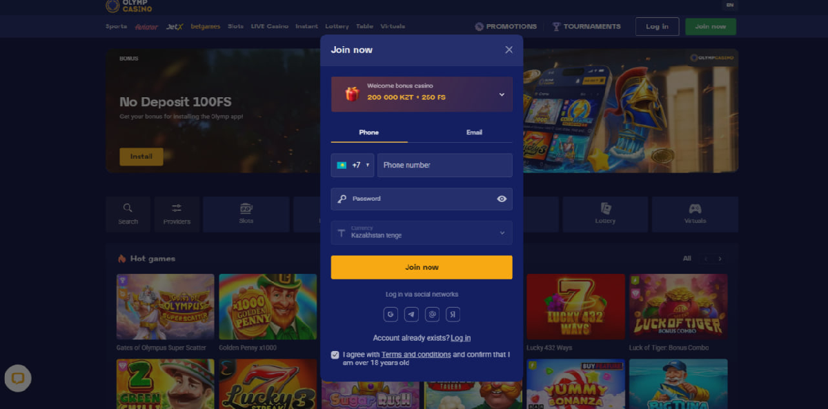 How to create an account and start playing on Olymp casino