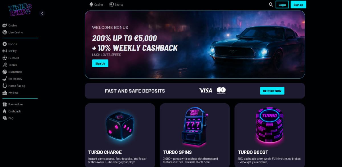 Welcome bonuses for new players on Turbo Wins casino