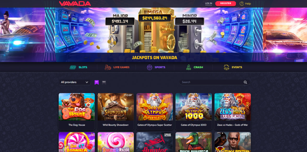 Overview of Vavada casino interface